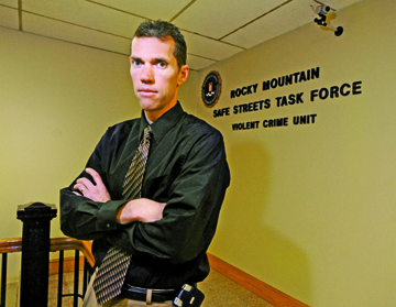 KIMBALL02.JPG KIMBALL Jonathan Grusing, a special agent with the FBI, poses at the Safe Streets Task Force office in Denver. Photo by Marty Caivano/Camera/Feb. 19, 2010